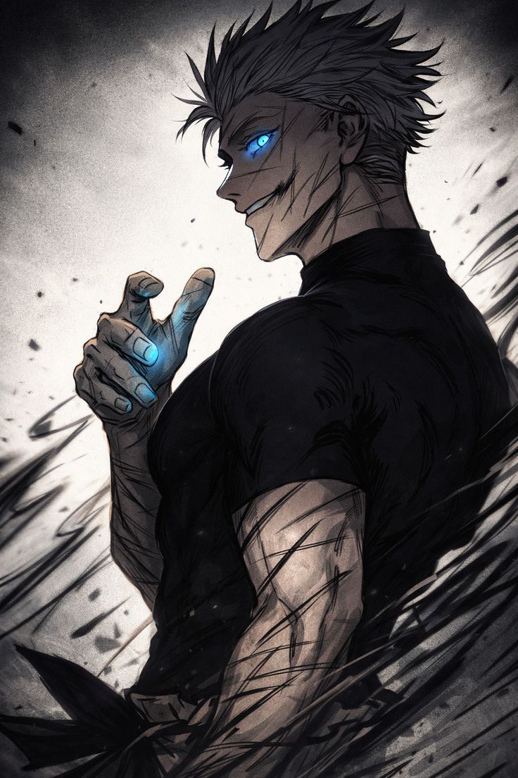 Gojo from Jujutsu Kaisen, an AI character on folk