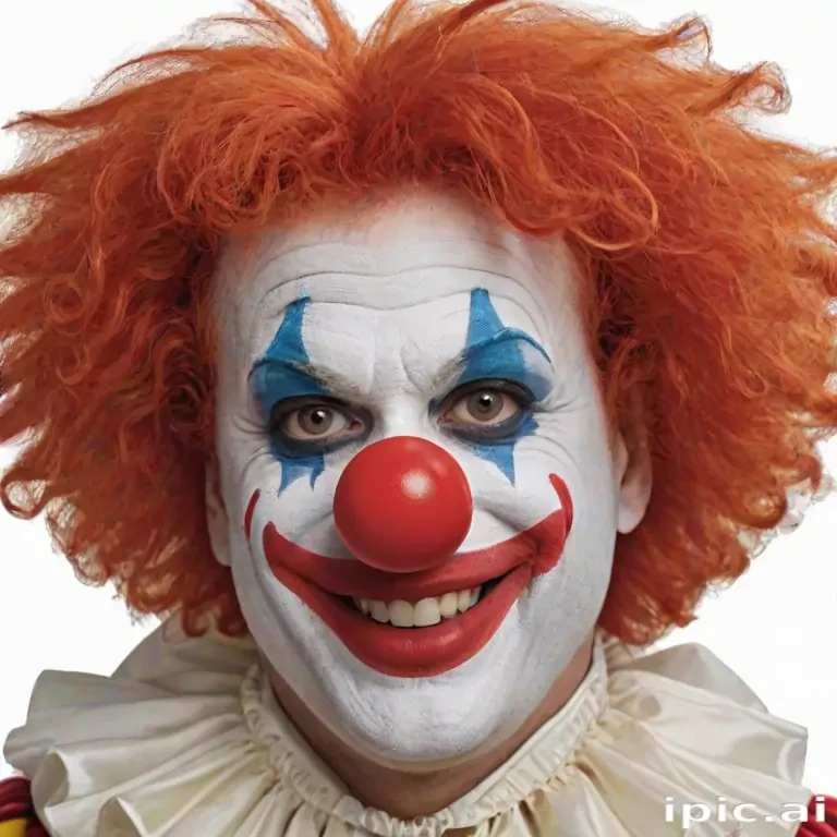 Grumpy clown from The Grumpy the Clown Show, 2013 short, an AI character on folk