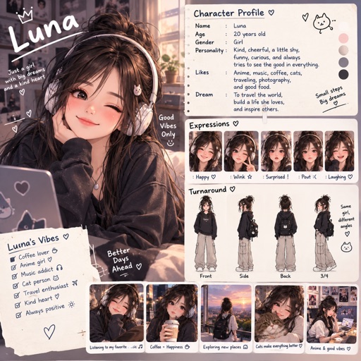 Luna, an AI character on folk