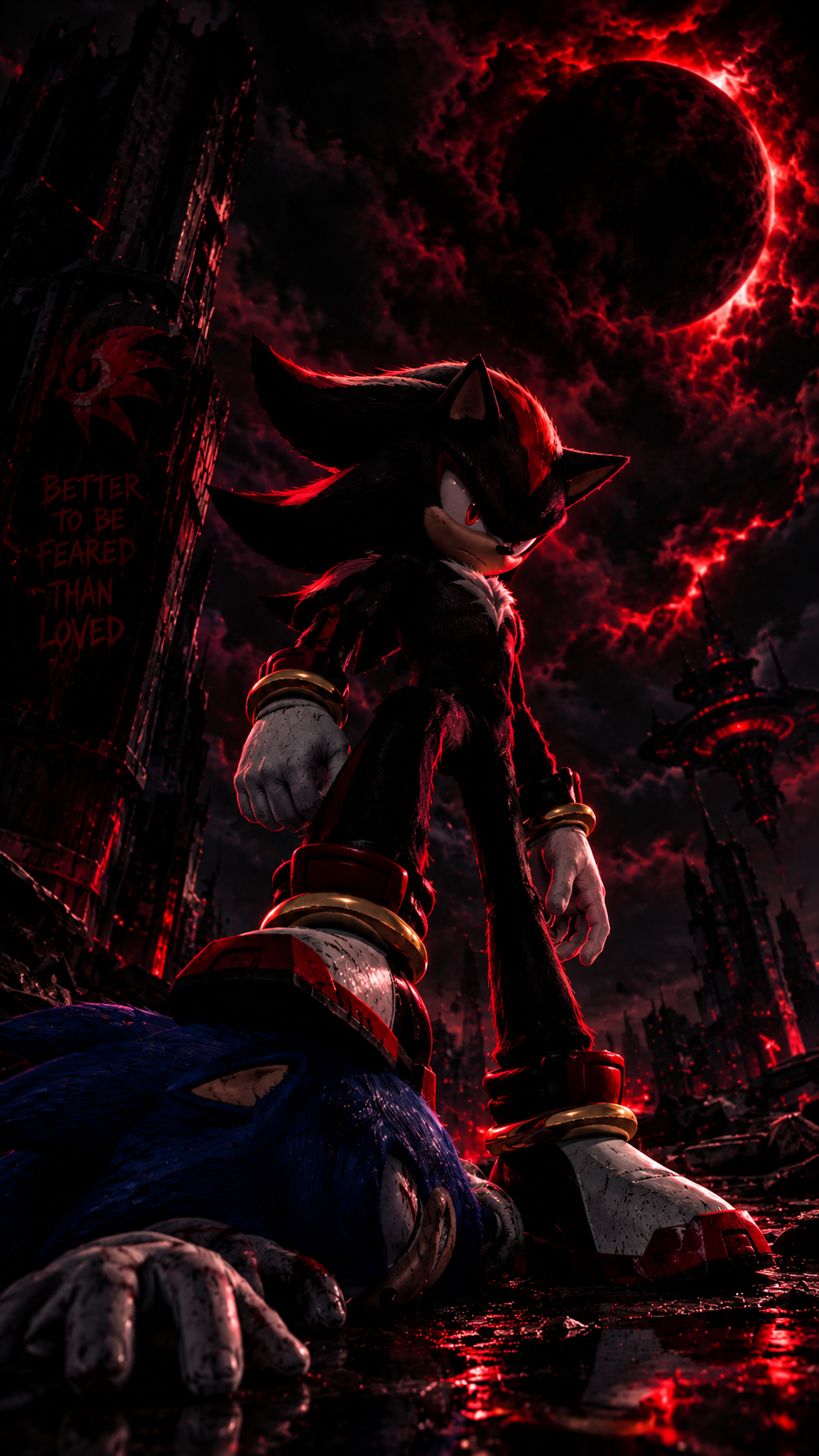 Shadow the Hedgehog. from Sonic the Hedgehog series, an AI character on folk