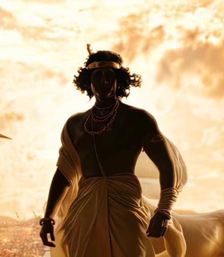 Sri krishna from Mahabharata / Bhagavad Gita, an AI character on folk