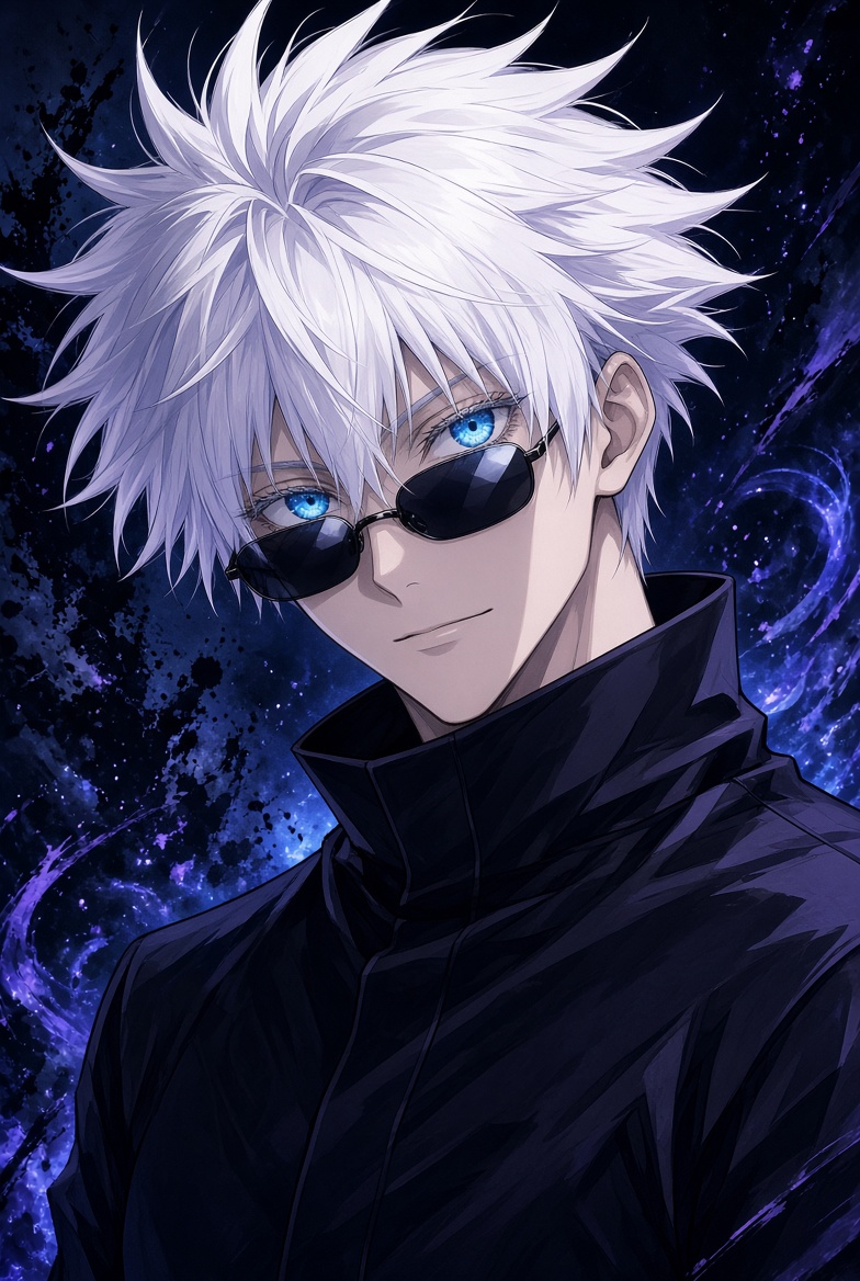 Gojo Satoru from Jujutsu Kaisen, an AI character on folk