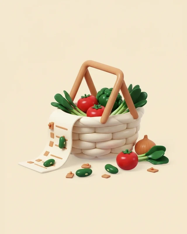 a market-day shopping list